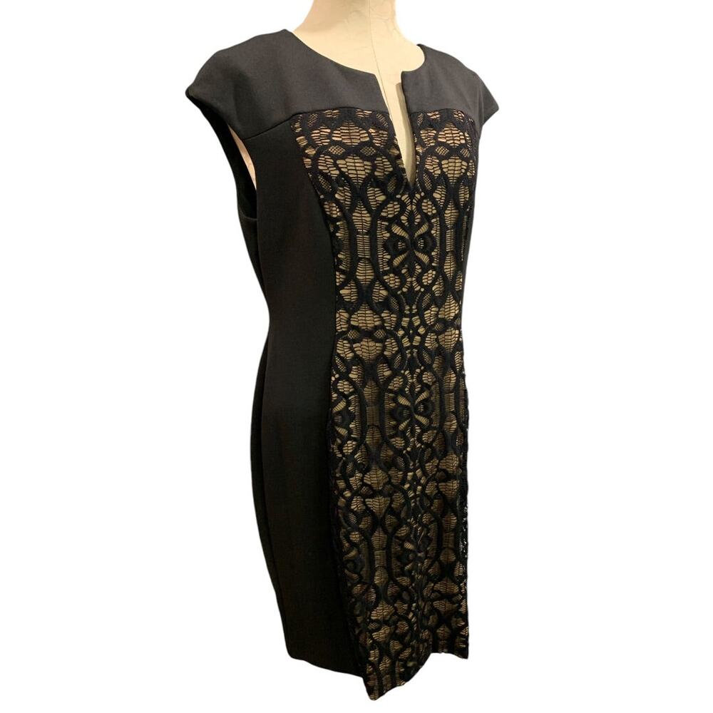 Size 16 Connected Apparel Stretch Sheath Dress Sleeveless Lace Front